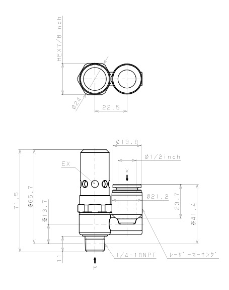 Bản vẽ kỹ thuật Bộ Tạo Chân Không Dòng VH - VS Pisco VSL15-1/2N2U