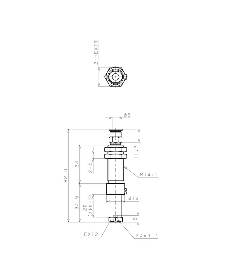Bản vẽ kỹ thuật Giá Đỡ Nấm Hút Chân Không Có Lò Xo, Pisco VPC-M4-20-6J