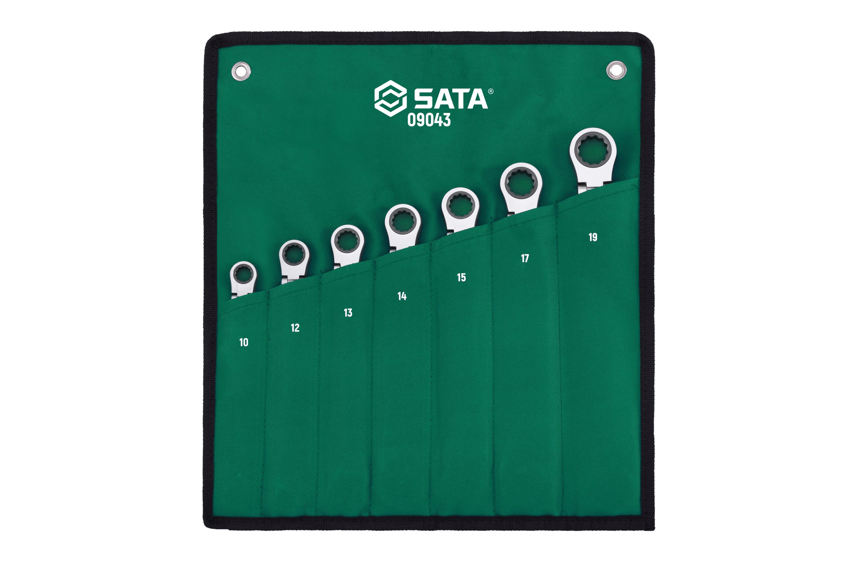 Bộ Cờ Lê Vòng Miệng Tự Động 7 Chi Tiết (10–19 mm) SATA 09043