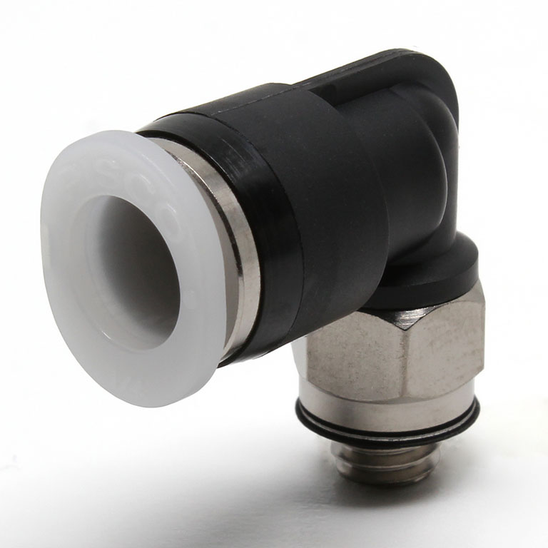 Đầu Nối Nhanh Khí Nén Dạng Cong 90° Ren Ngoài Pisco PL1/4-M5M-C