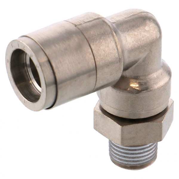 Đầu Nối Nhanh Khí Nén Cong 90° Phi 8mm Ren Ngoài R1/8 Pisco KL8-01