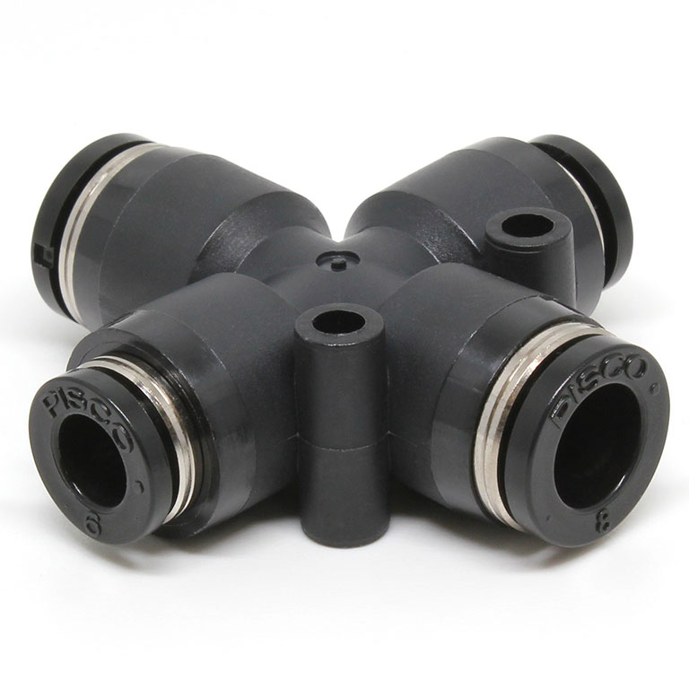 Đầu Nối Nhanh Khí Nén Ngã 4 Dạng Nối Giảm Pisco PZB8-6W