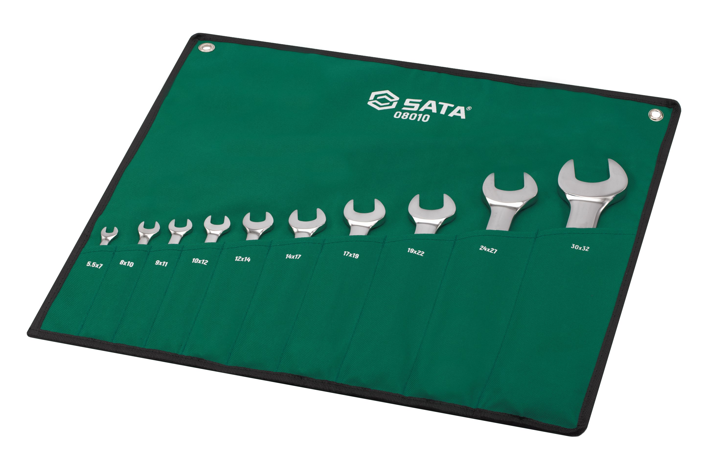 Bộ Cờ Lê 2 Đầu Miệng 10 Chi Tiết (5.5–32 mm) SATA 08010