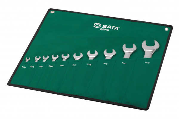 Bộ Cờ Lê 2 Đầu Miệng 10 Chi Tiết (5.5–32 mm) SATA 08010
