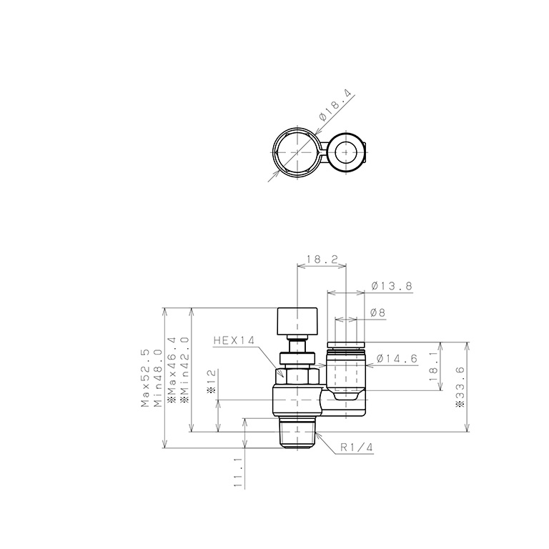 Bản vẽ kỹ thuật Van Điều Chỉnh Áp Suất Khí Nén Pisco JPS8-02
