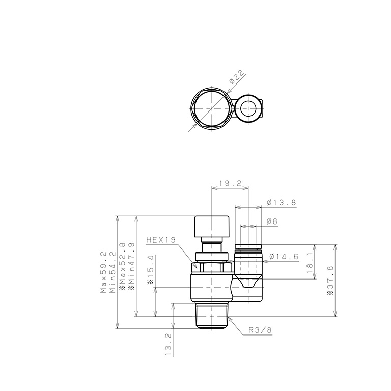 Bản vẽ kỹ thuật Van Điều Chỉnh Áp Suất Khí Nén Pisco JPS8-03