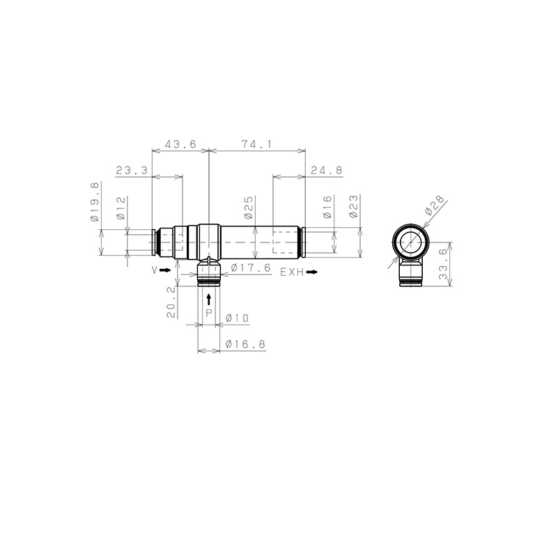 Bản vẽ kỹ thuật Bộ Tạo Chân Không Dòng VRL Pisco VRL300-121016
