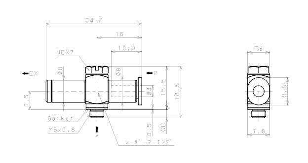 Bản vẽ kỹ thuật Bộ Tạo Chân Không Dòng VM - VC Pisco VCL03-M54