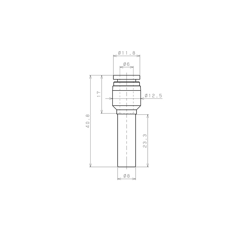 Bản vẽ kỹ thuật Đầu Nối Nhanh Khí Nén Giữa Ống Khí Và Fitting Dạng Nối Giảm Pisco SPPGJ8-6