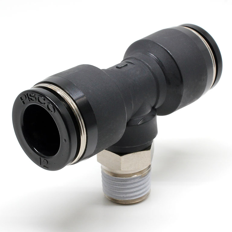 Đầu Nối Nhanh Khí Nén Dạng Chữ T Ren Ngoài Pisco PB12-02-C