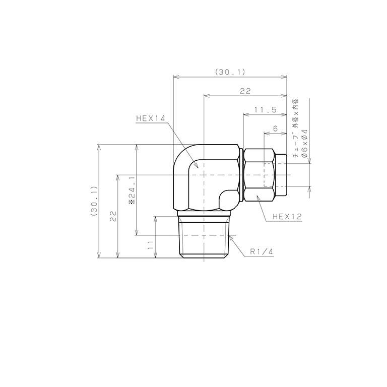 Bản vẽ kỹ thuật Đầu Ngạnh Nối Ống Có Đai Ốc Xiết Dạng Cong 90° Ren Ngoài Pisco NSL0640-02-TP