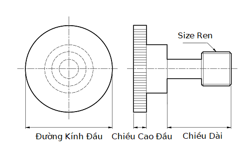 Bản vẽ kỹ thuật Vít Đầu Phẳng Có Khía Thép NKBD5-15