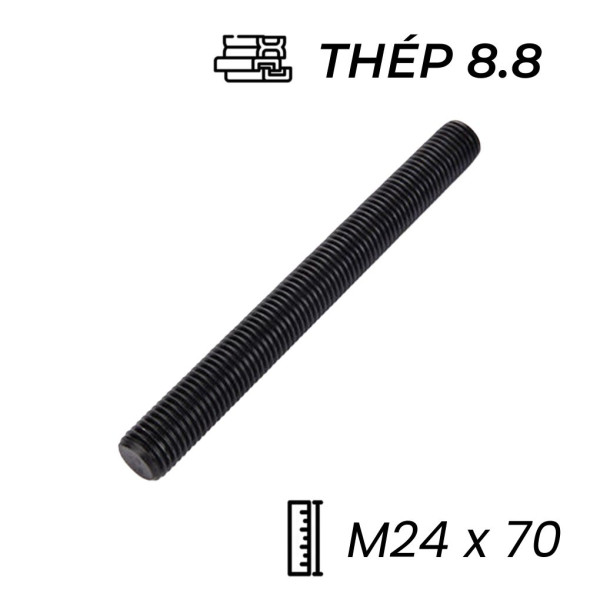 Guzong Thép Đen 8.8 M24x70
