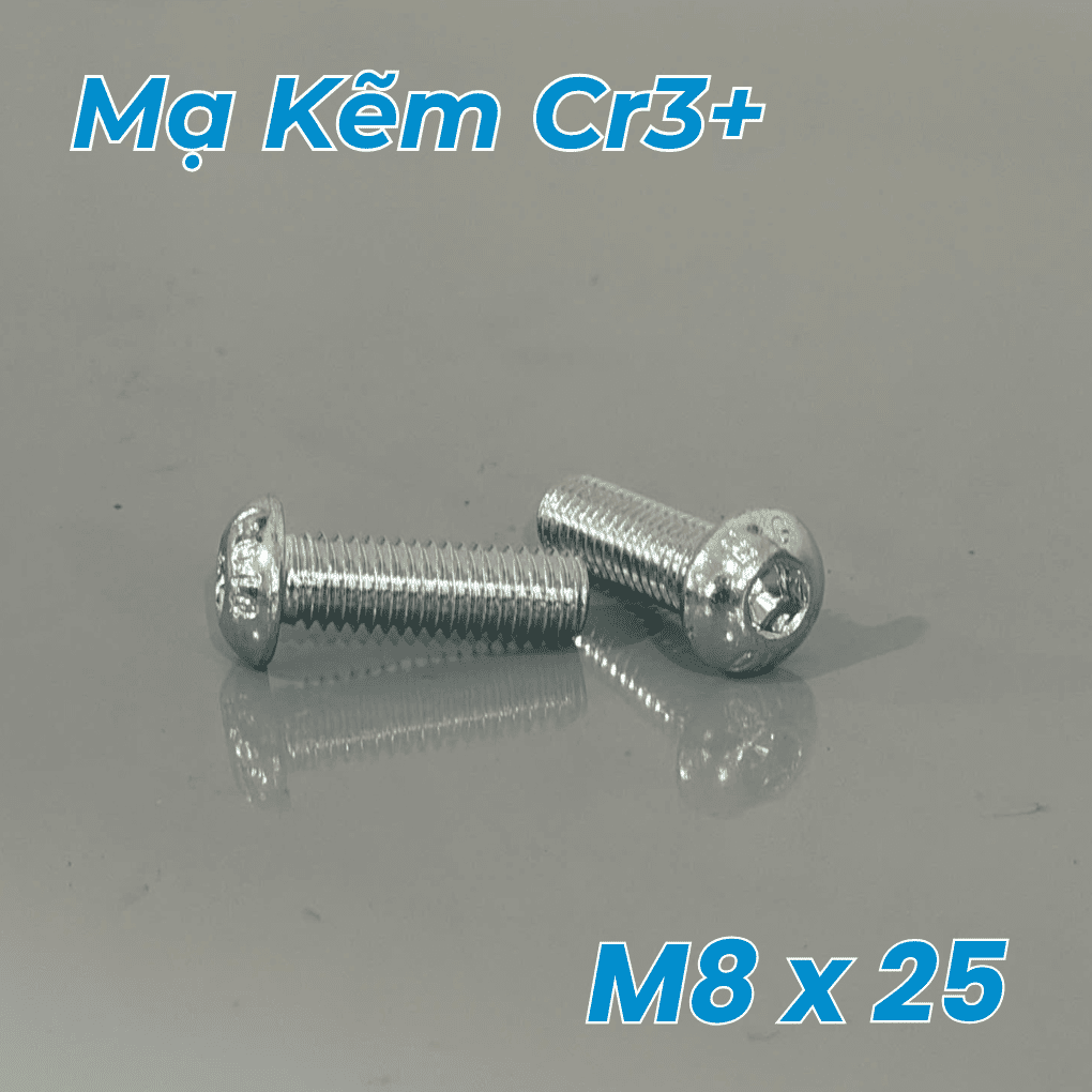Lục Giác Chìm Mo Thép Mạ Kẽm Trắng Cr3+ 10.9 ISO7380 M8x25