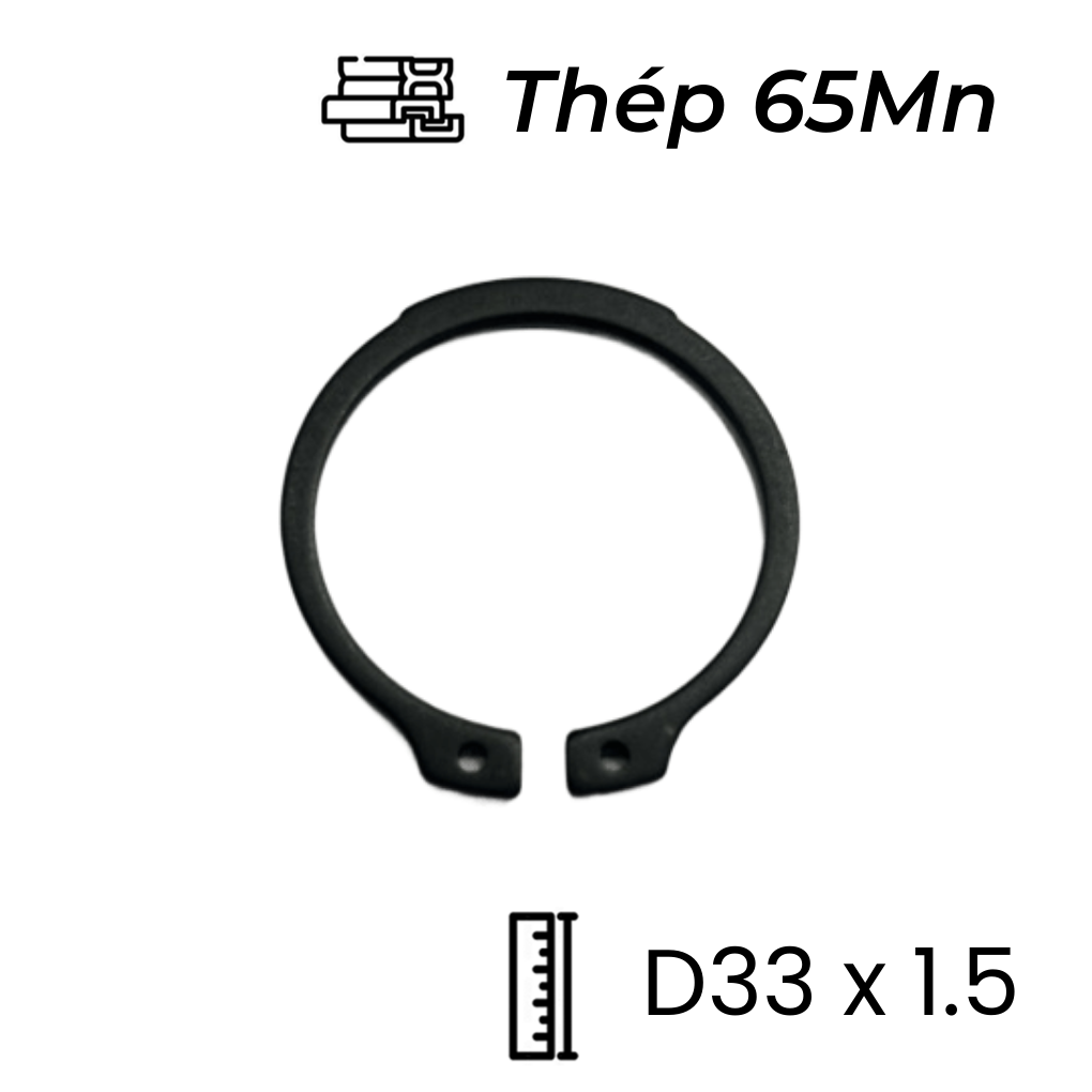 Phe Gài Trục Thép 65Mn DIN471 D33x1.5 (10Cái/Bịch)