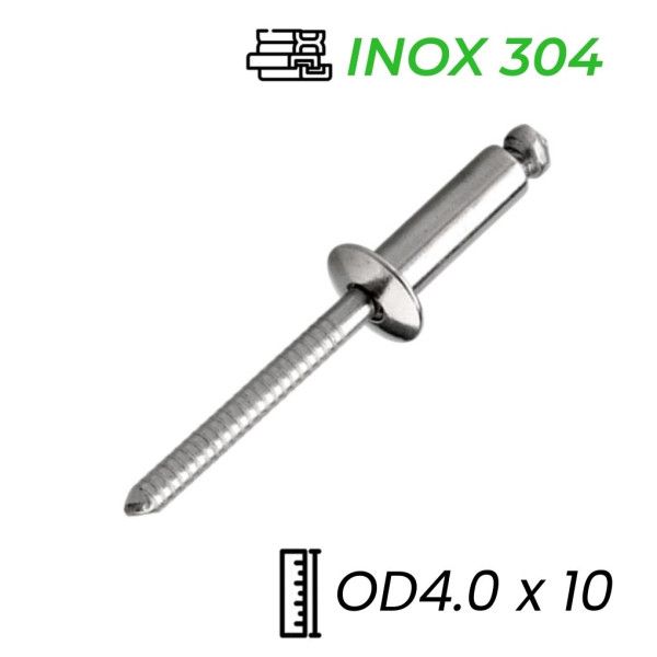 Rivet Inox 304 OD4.0x10mm (1000 Cái)