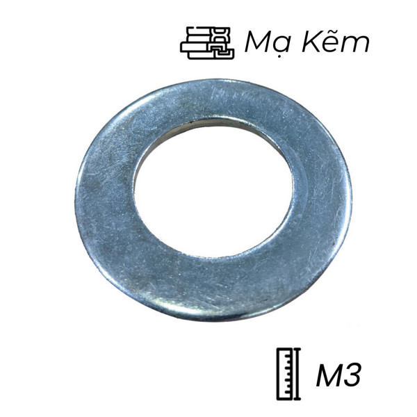 Lông Đền Phẳng Thép Mạ Kẽm DIN125 M3