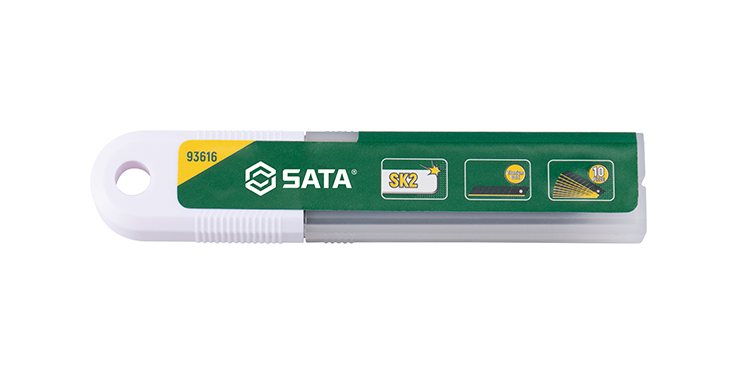 Bộ 10 Lưỡi Dao Rọc Giấy Titan Vàng 8 Răng 18×100 mm SATA 93616
