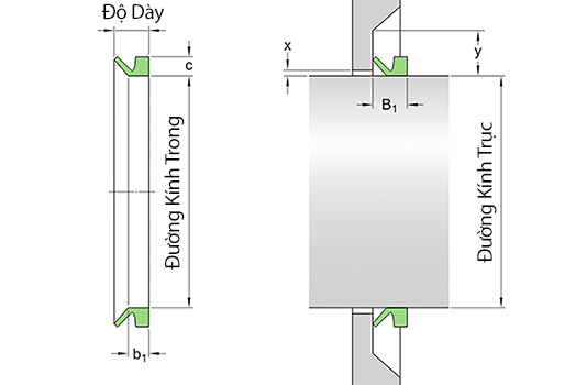 Bản vẽ kỹ thuật Phốt Chắn Dầu SKF 28 VA R