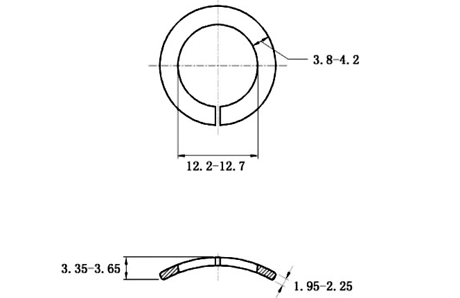 Bản vẽ kỹ thuật Lông Đền Vênh Lượn Sóng Thép Mạ Kẽm DIN128A M12