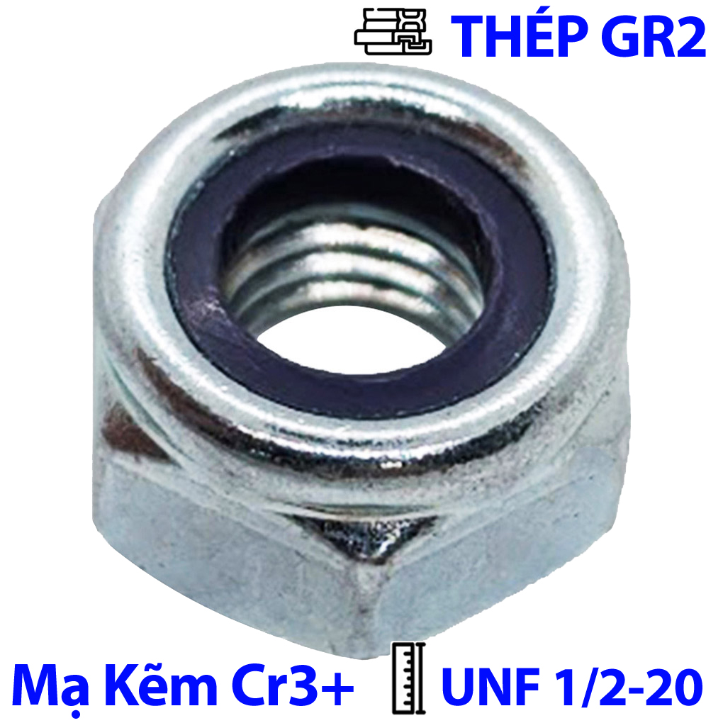 Tán Keo Thép Mạ Kẽm Trắng Cr3+ GR 2 UNF 1/2-20 (NE)
