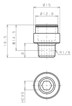 Bản vẽ kỹ thuật Chân Ren Socket Kết Nối Thân Đầu Nối Nhanh Ống Dẫn Điều Khiển Nhiệt Độ Khuôn Đúc Pisco AK08-01S