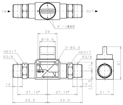 Bản vẽ kỹ thuật Van Tay Khí Nén Pisco HV03-03-2