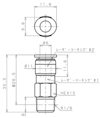Bản vẽ kỹ thuật Van Khí Nén Một Chiều  Pisco CVPC6-01B