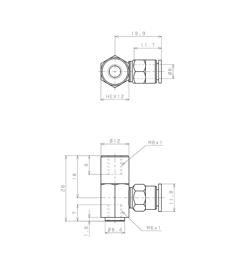Bản vẽ kỹ thuật Bộ Nấm Hút Chân Không Và Giá Đỡ, Cao Su Nitrile (NBR), O.D 40 mm, Pisco VPB40RN-6J