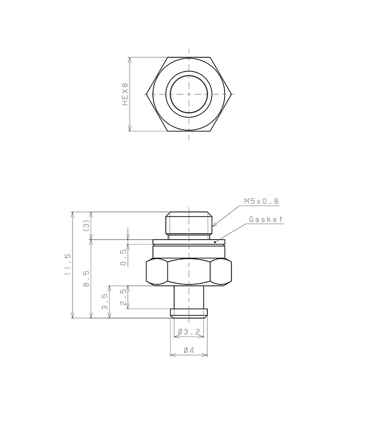 Bản vẽ kỹ thuật Bộ Nấm Hút Chân Không Và Giá Đỡ, Silicone,  O.D 15 mm, Pisco VPE15PS-M5