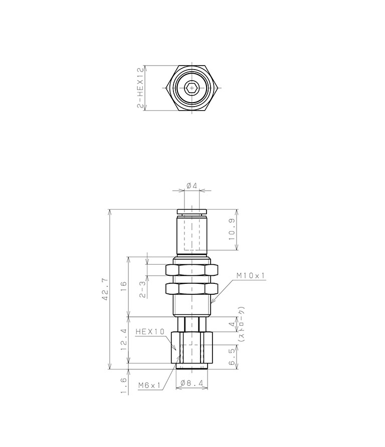 Bản vẽ kỹ thuật Giá Đỡ Nấm Hút Chân Không Có Lò Xo, Pisco VPMC-M6-4-4J