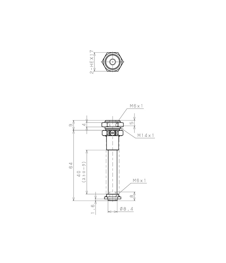 Bản vẽ kỹ thuật Giá Đỡ Nấm Hút Chân Không Có Lò Xo, Pisco VPOC-M6-40-M6
