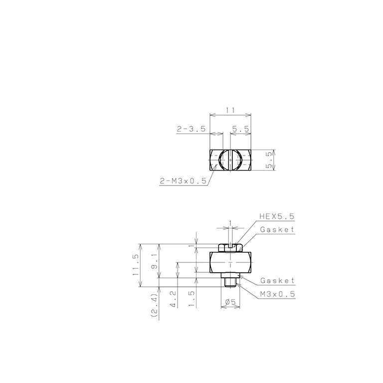 Bản vẽ kỹ thuật Đầu Nối Ren Trong Ngoài Dạng Chữ T Pisco LB-FM3-M3-C