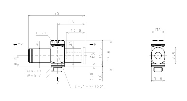 Bản vẽ kỹ thuật Bộ Tạo Chân Không Dòng VM - VC Pisco VCH04-M54