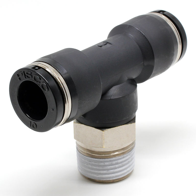 Đầu Nối Nhanh Khí Nén Dạng Chữ T Ren Ngoài Pisco PB10-03-C