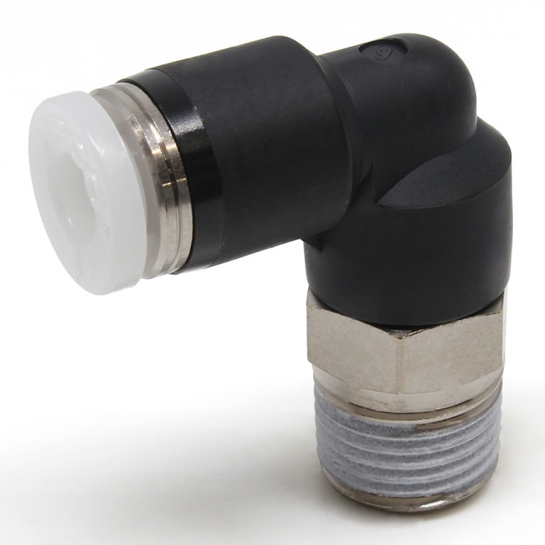 Đầu Nối Nhanh Khí Nén Dạng Cong 90° Ren Ngoài Pisco PL5/32-01W
