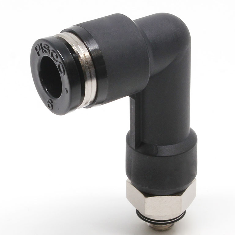 Đầu Nối Nhanh Khí Nén Dạng Cong 90° Ren Ngoài (Dài) Pisco PLL1/4-U10UW