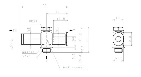 Bản vẽ kỹ thuật Bộ Tạo Chân Không Dòng VM - VC Pisco VCL05-M64