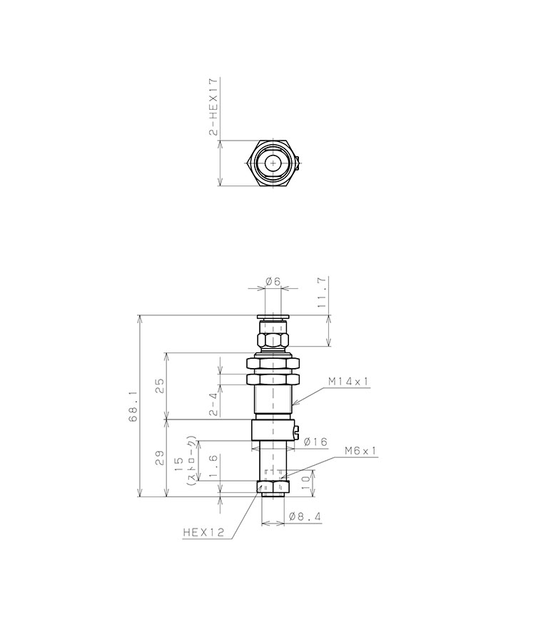 Bản vẽ kỹ thuật Bộ Nấm Hút Chân Không Và Giá Đỡ, Cao Su Nitrile (NBR), O.D 30 mm, Pisco VPC30-15AN-6J