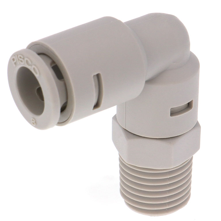 Đầu Nối Nhanh Khí Nén Dạng Cong 90° Ren Ngoài Pisco APL8-02-N