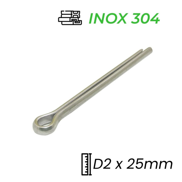 Chốt Chẻ Inox 304 (Chốt Bi) GB91 D2x25mm