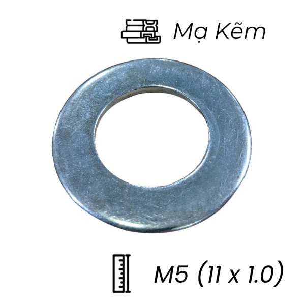 Lông Đền Phẳng Thép Mạ Kẽm M5 (11x1.0)