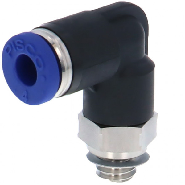 Đầu Nối Nhanh Khí Nén Dạng Cong 90° Ren Ngoài Pisco PL4-M6SUS