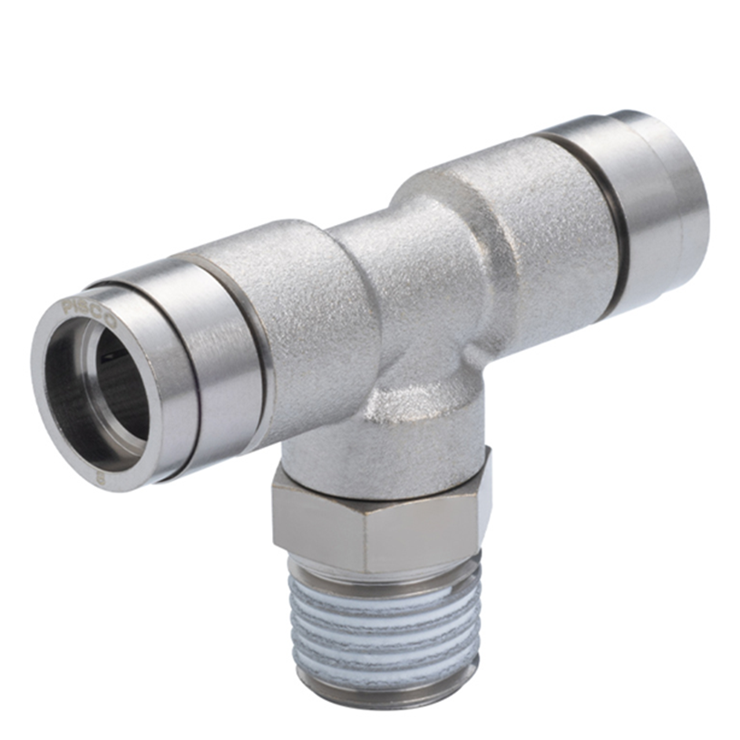Đầu Nối Nhanh Khí Nén Dạng Chữ T Ren Ngoài Pisco KB12-03