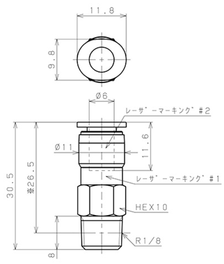 Bản vẽ kỹ thuật Van Khí Nén Một Chiều  Pisco CVPC6-01A