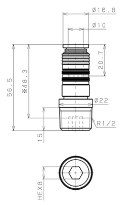 Bản vẽ kỹ thuật Bộ Đầu Nối Nhanh Ống Dẫn Điều Khiển Nhiệt Độ Khuôn Đúc Dạng Thẳng Pisco AKC10-1004