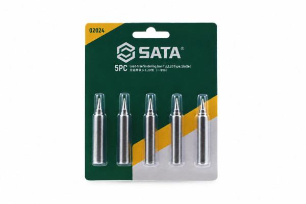 Bộ 5 Đầu Hàn Mỏ Hàn Chì Loại 1.6D Mũi Phẳng SATA 02024