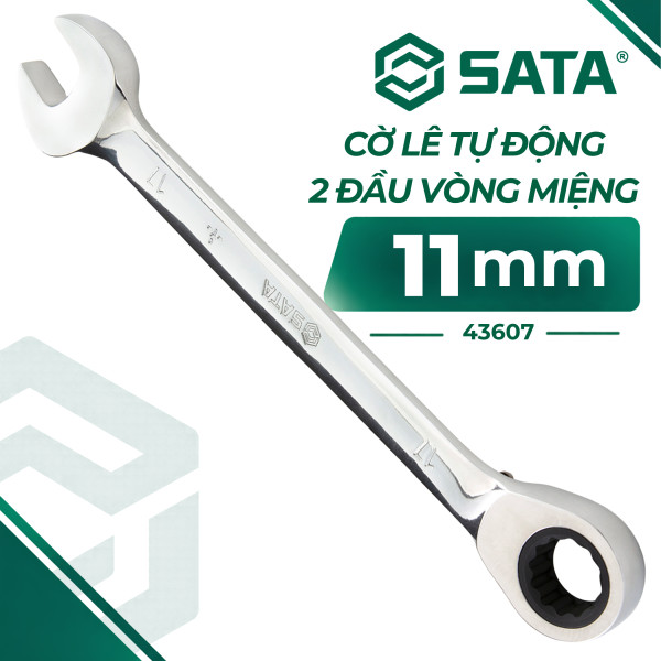 Cờ Lê Tự Động 2 Đầu Vòng Miệng 11 mm SATA 43607