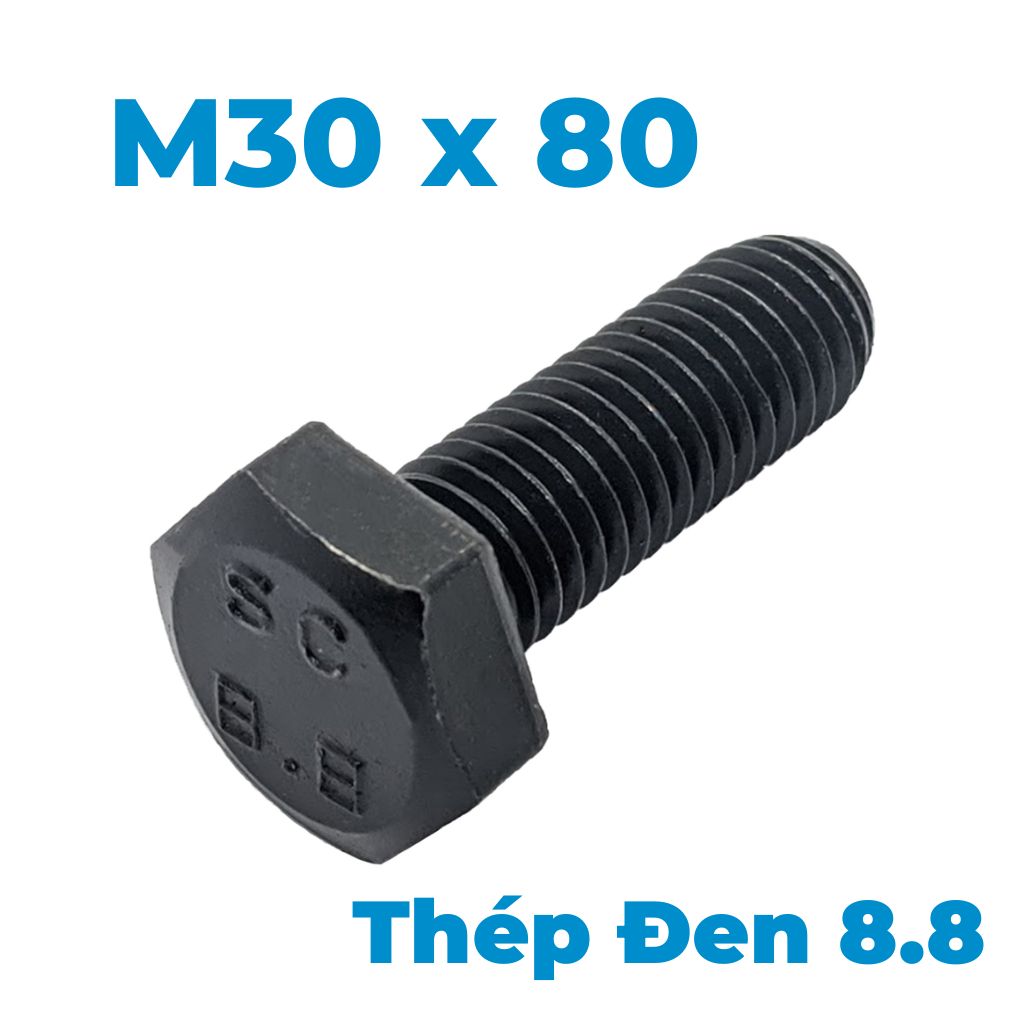 Bulong Thép Đen 8.8 DIN933 M30x80