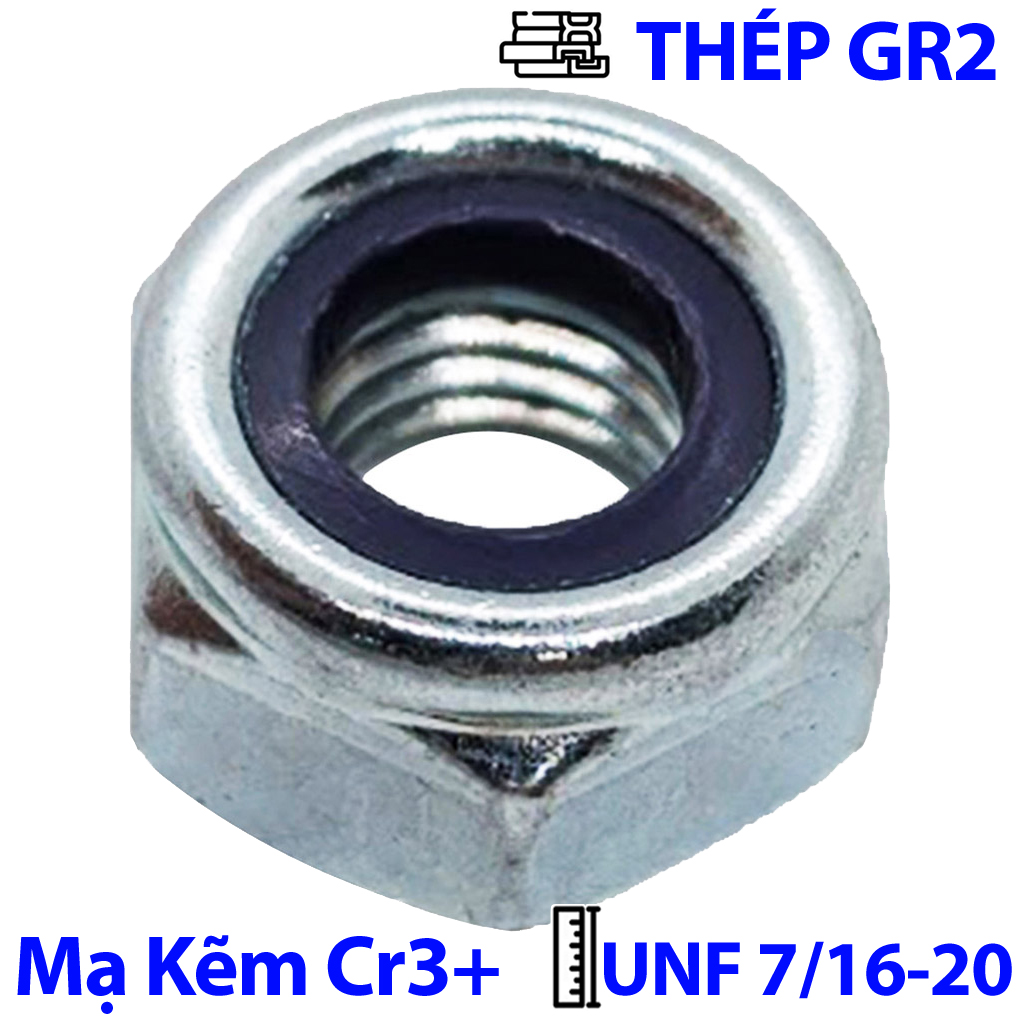 Tán Keo Thép Mạ Kẽm Trắng Cr3+ GR 2 UNF 7/16-20 (NE)